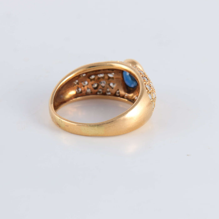 Bague 59 Bague Saphir pavage Diamants 58 Facettes FM114