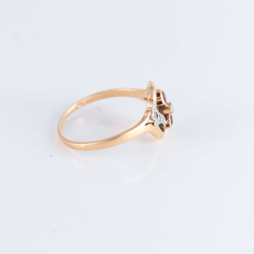 Bague 58 Bague Deux Rubis Diamants 58 Facettes 1