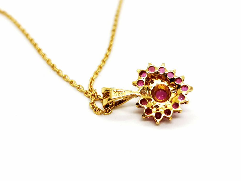 Collier Collier Chaîne + pendentif Or jaune Rubis 58 Facettes 1157640CN