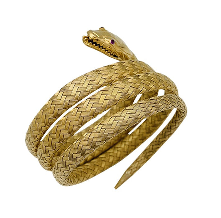 Un bracelet Serpent en or jaune.