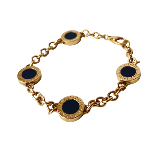 Bulgari bracelet - rose gold and onyx bracelet 58 Facettes 20400000551
