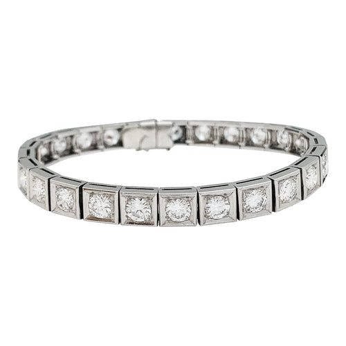 Bracelet Bracelet ligne diamants en platine. 58 Facettes 30600
