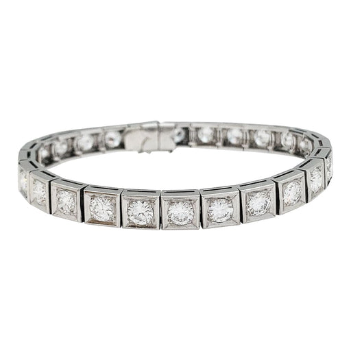 Bracelet Bracelet ligne diamants en platine. 58 Facettes 30600