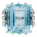 Ring 53 Aquamarine ring, white gold and diamonds. 58 Facettes 30601