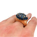 Ring 59 Yellow gold ring with sapphires and diamonds. 58 Facettes 29238