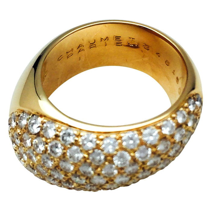 Bague 55 Bague Chaumet, modèle "Hommage à Venise", en or jaune et diamants. 58 Facettes 27829-1
