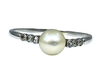 Ring 59 Fine Pearl Diamond Ring 58 Facettes AB162