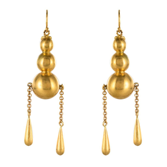 Boucles d'oreilles Boucles d'oreilles pendantes perles et gouttes d'or 58 Facettes 19-261