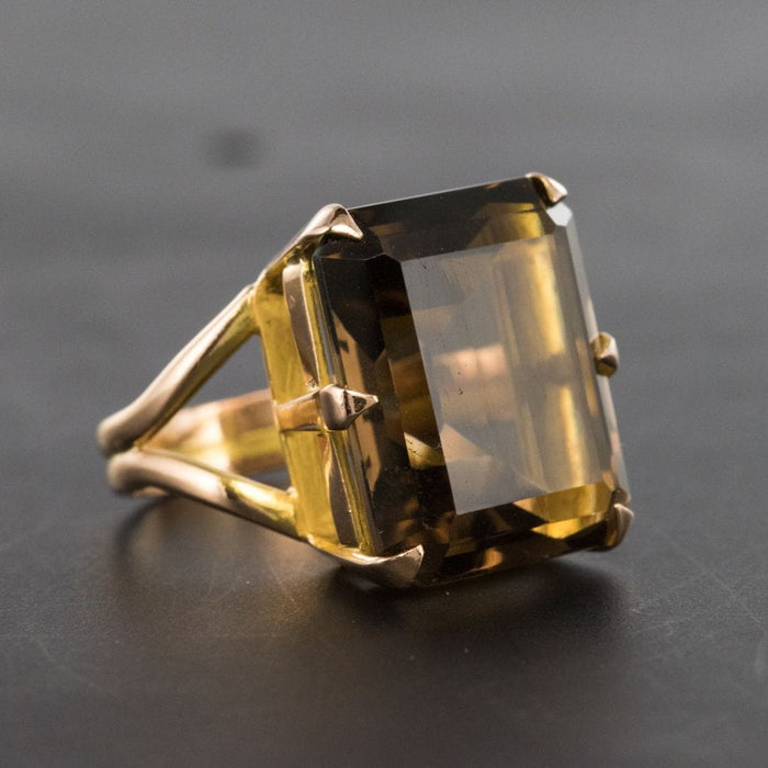 Bague 50 Bague vintage quartz fumé 58 Facettes 18-282A-50