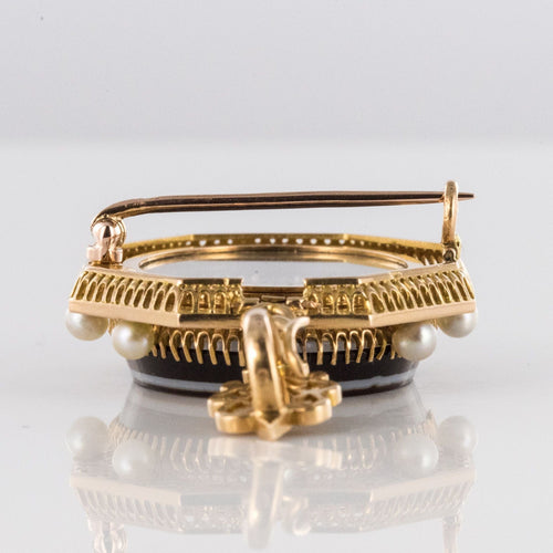 Pendentif Pendentif - Broche Aucoc Camée ancien et ses perles 58 Facettes 20-290