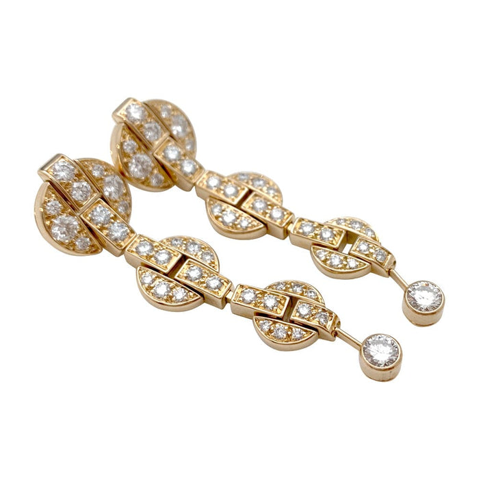 Boucles d'oreilles pendantes Cartier modèle "Himalia" en or jaune, diamants.