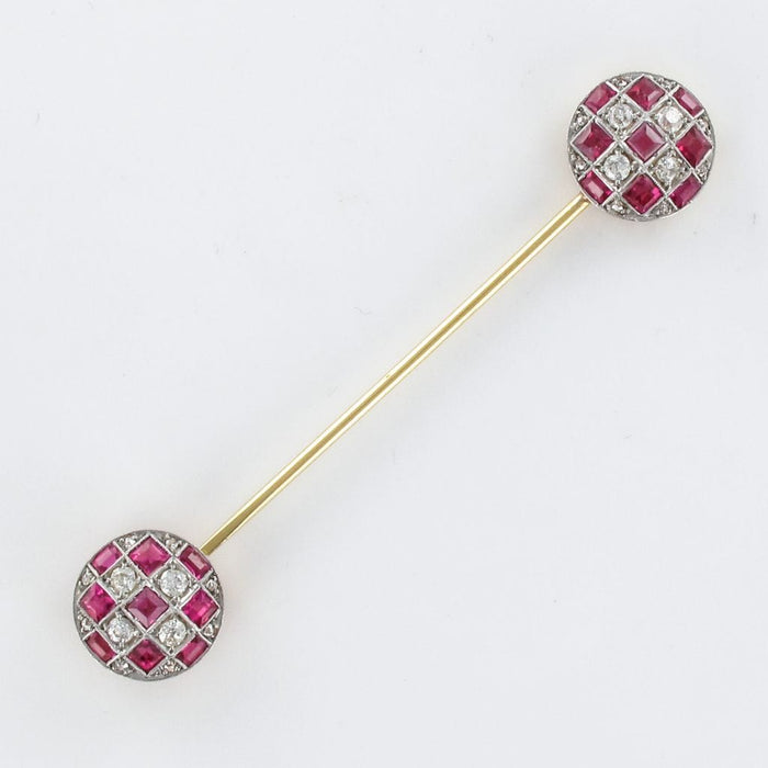 Broche Epingle de jabot diamants rubis 58 Facettes 19-287