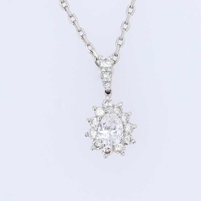 Pendentif Pendentif diamants or blanc marquise 58 Facettes 20-512