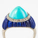 Bague 52 Bague art déco turquoise pain de sucre lapis lazuli diamants 58 Facettes 19-470-53