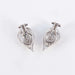 Earrings Vintage Diamond Earrings White Gold Leaf Pattern 58 Facettes 1