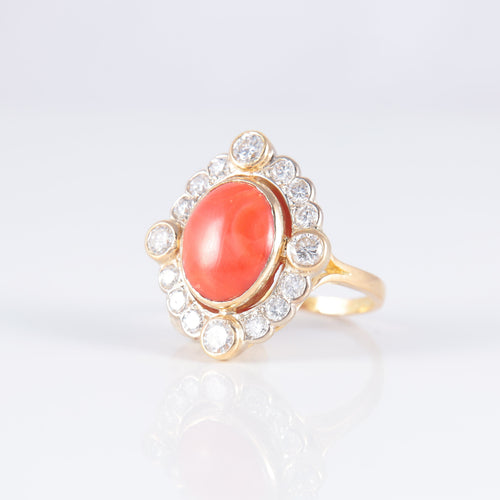 Bague Bague Corail Diamants 58 Facettes 0