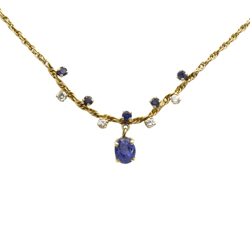 Necklace Necklace - Gold, diamonds & sapphires 58 Facettes 230278R