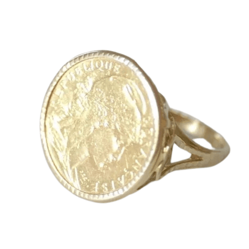 Bague Bague or jaune, pièce Marianne 58 Facettes