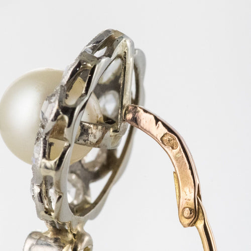 Boucles d'oreilles Boucles d'oreilles anciennes perles diamants 58 Facettes 20-194