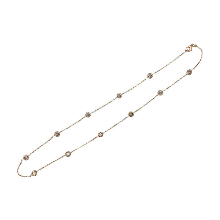 Collier Collier en or rose, 11 diamants bruns. 58 Facettes 29612