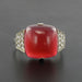 Bague 53 Bague Calcédoine pain de sucre et Diamants 58 Facettes 17-261-53-1