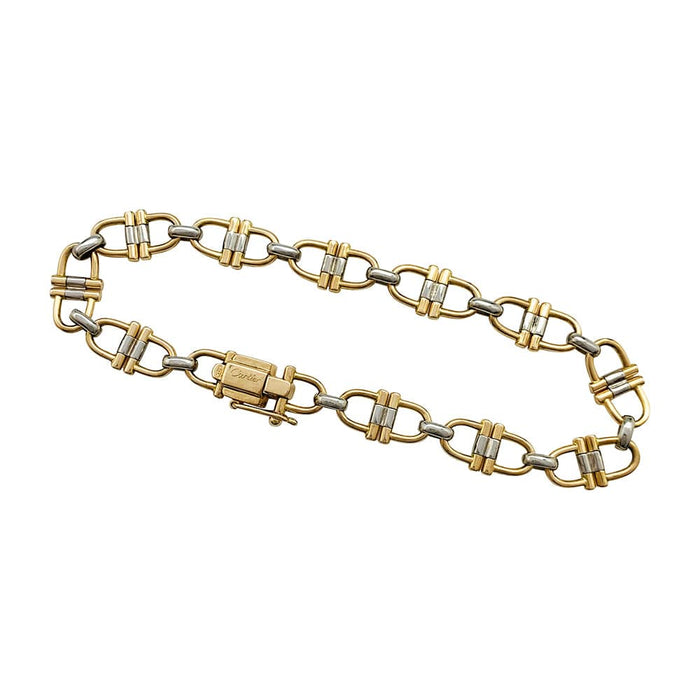 Bracelet Bracelet Cartier, "Santos", or jaune et blanc. 58 Facettes 30201