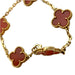 Bracelet Bracelet Van Cleef & Arpels modèle "Vintage Alhambra" en or jaune, cornaline. 58 Facettes 30077