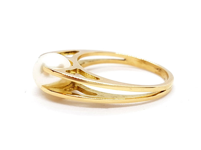 Bague 54 Bague Or jaune Perle 58 Facettes 00317CN