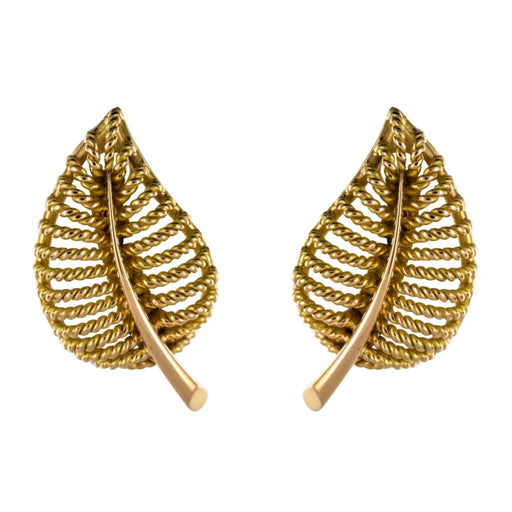Boucles d'oreilles Boucles d'oreilles clips feuilles d'or 58 Facettes 19-234