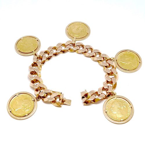 Bracelet Bracelet gourmette en or rose, or jaune 58 Facettes