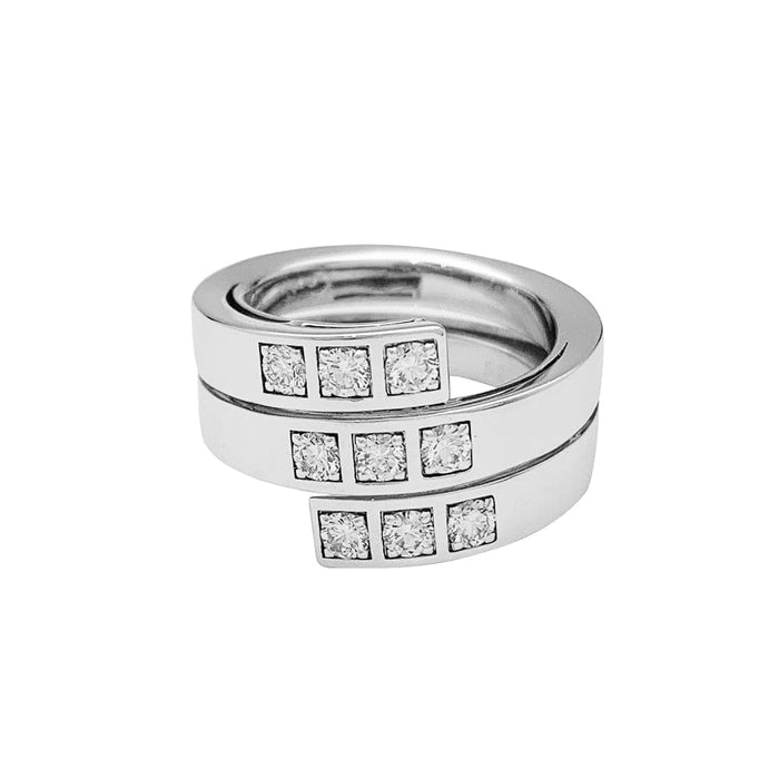 Cartier ring, "Tectonique", in white gold and diamonds.