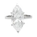 Ring 54 2,94 carat shuttle diamond ring, platinum and gold. 58 Facettes 30624