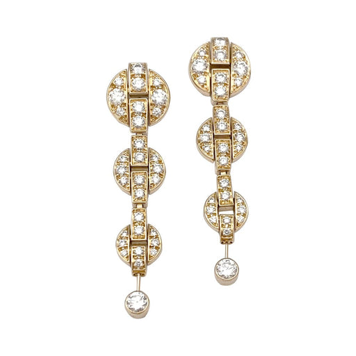 Boucles d'oreilles Boucles d'oreilles pendantes Cartier modèle "Himalia" en or jaune, diamants. 58 Facettes 29719