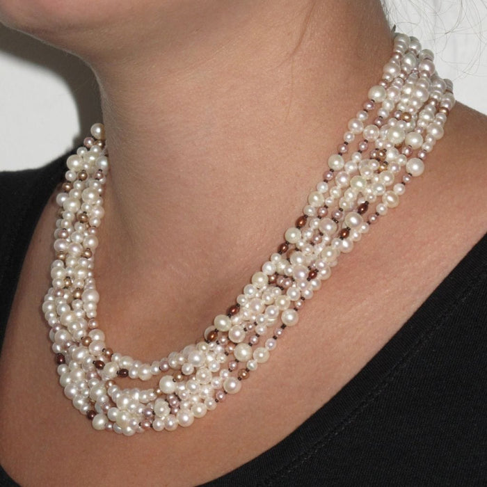 Collier Collier en perles fermoir broche diamants 58 Facettes 05-092-6829928