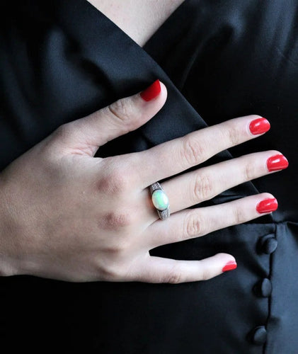 Bague 53 Bague cabochon d'opale 58 Facettes 415