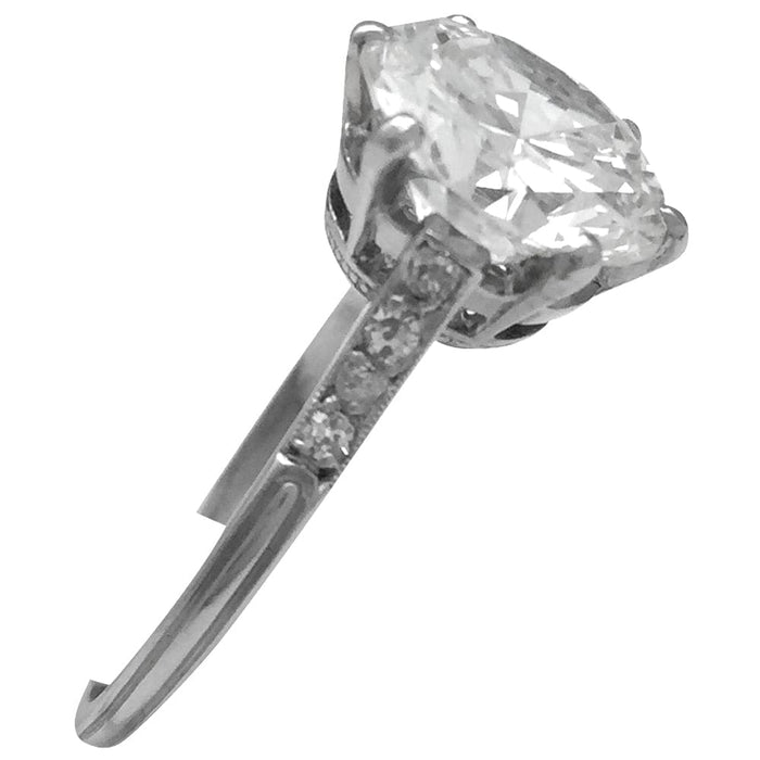 Solitaire en Platine, diamant 3,09 carats I/VVS1