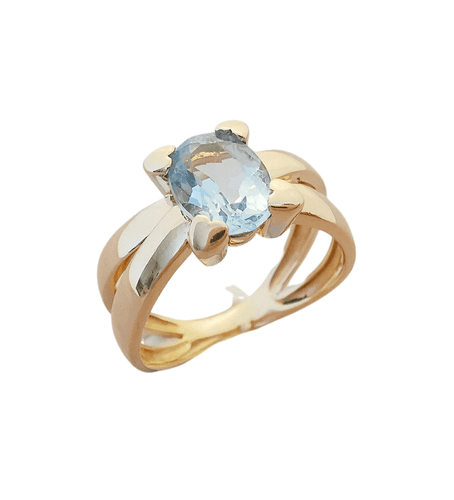 Bague Bague Topaze bleue Or Jaune 58 Facettes AA 1395