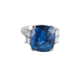Ring 54 Ceylon Sapphire Ring 13.60cts Princess cut diamonds 58 Facettes 323S271