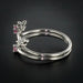 Ring 54 White gold pink sapphire diamond ring 58 Facettes 18-093D-54