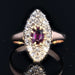 Bague 58 Bague ancienne marquise grenat et diamants 58 Facettes 21-123-58