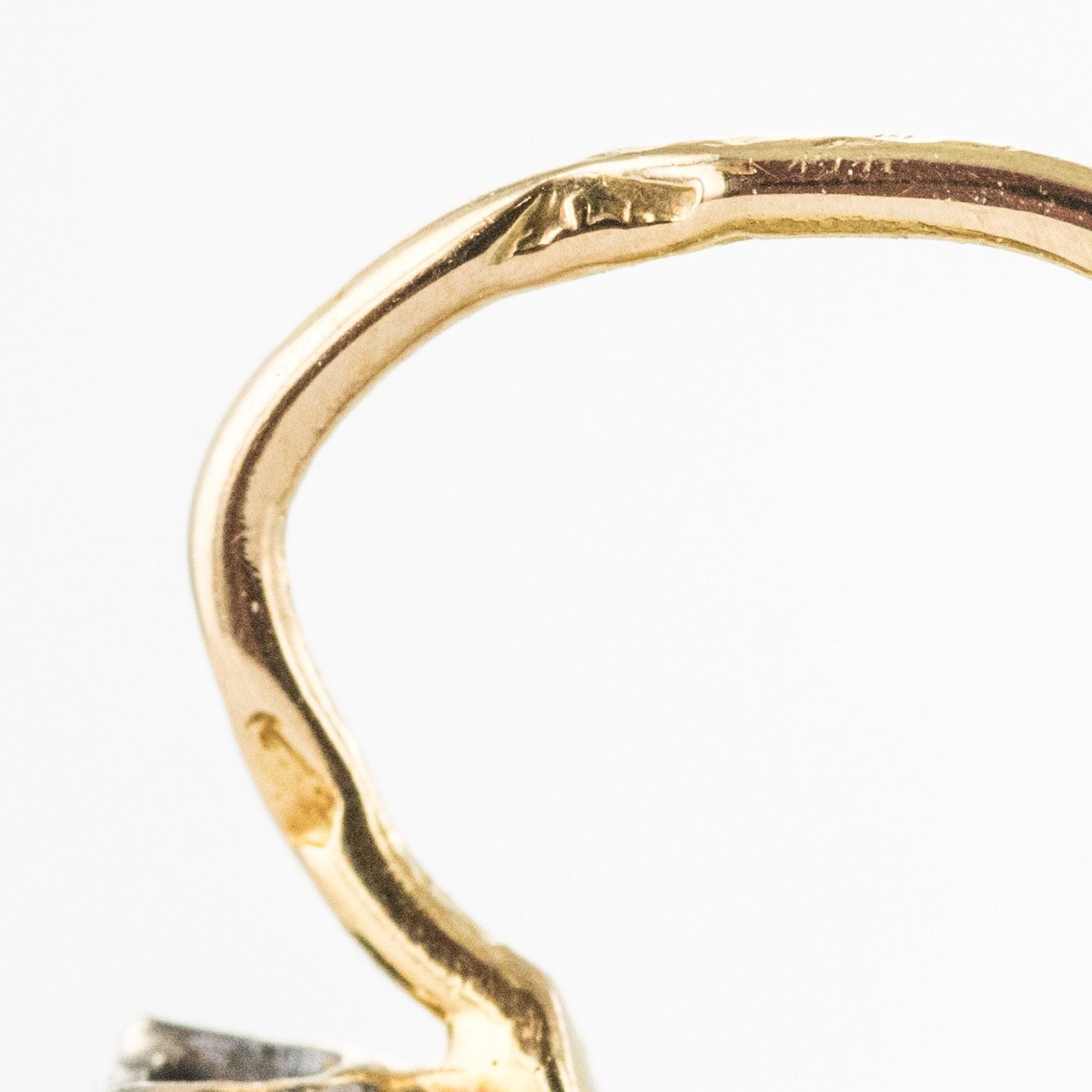 Dormeuses En Or Jaune 18K Avec Diamants - Gris Et Or - Occasion De Qualité
