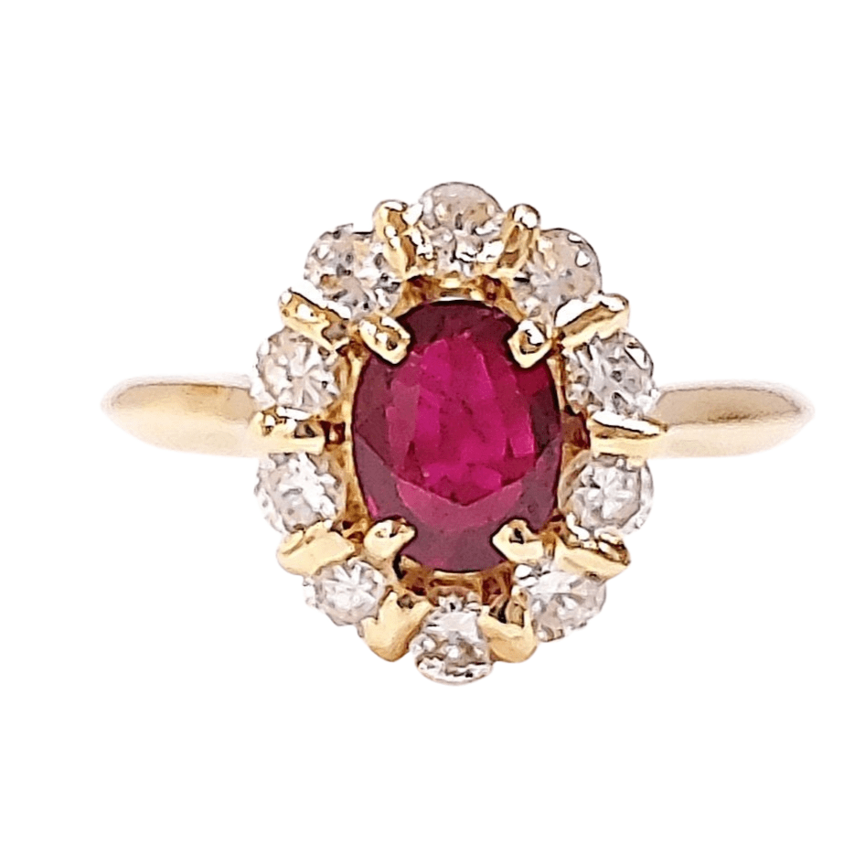 Bague Marguerite Rubis 1.65 carat & Diamants 
