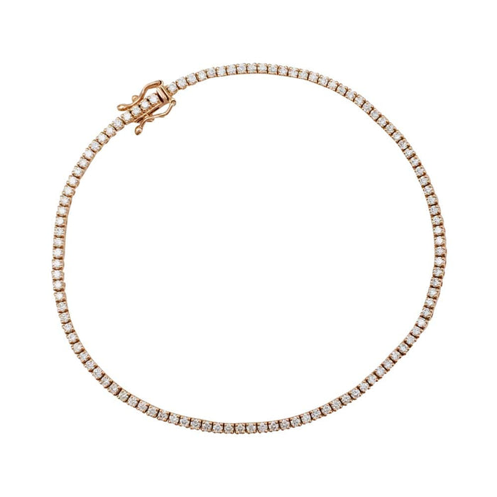 Bracelet ligne en or rose, diamants 1,38 ct