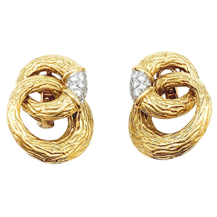 Boucles d'oreilles Boucles d'oreilles Boucheron en or jaune et diamants. 58 Facettes 30675