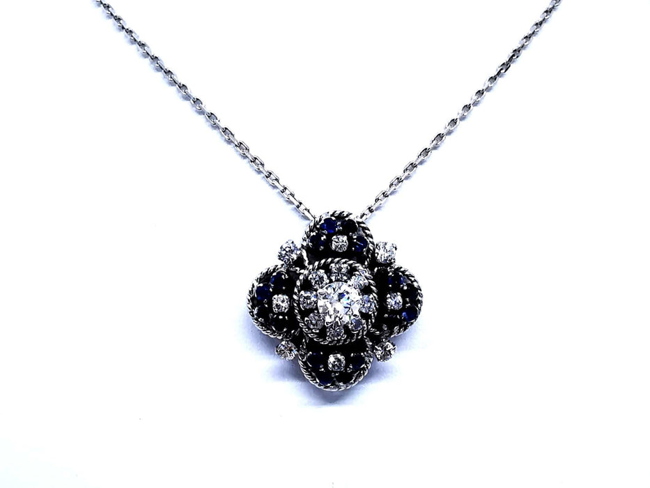 Collier Collier Chaîne + pendentif Or blanc Diamant 58 Facettes 879540CN