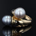 Ring 53 White pearl and gray pearl diamond duo ring 58 Facettes 21-324-53