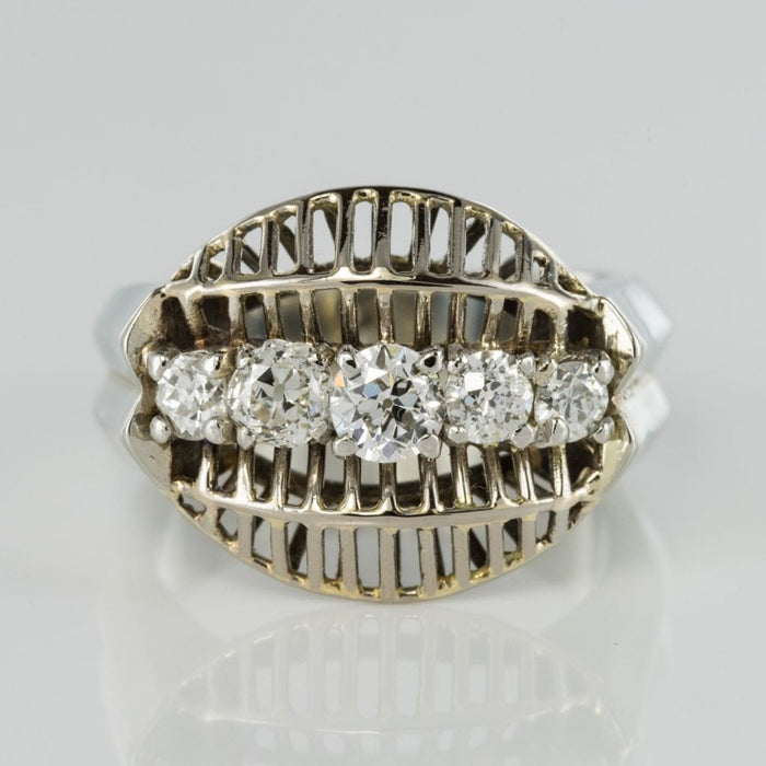 Bague 59 Bague diamants or blanc vintage 58 Facettes 15-286-59