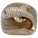Ring 53 Paolobongia “Dauphin” ring in pink gold, diamonds, jasper and garnet. 58 Facettes 27373