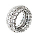 Ring 51 Band ring in white gold and diamonds. 58 Facettes 30009