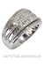 Ring 52 Modern diamond paving ring 58 Facettes 34811